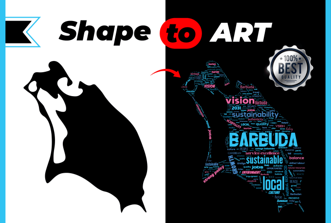 Gig Preview - Convert any shape into word art, or cloud art according to your needs