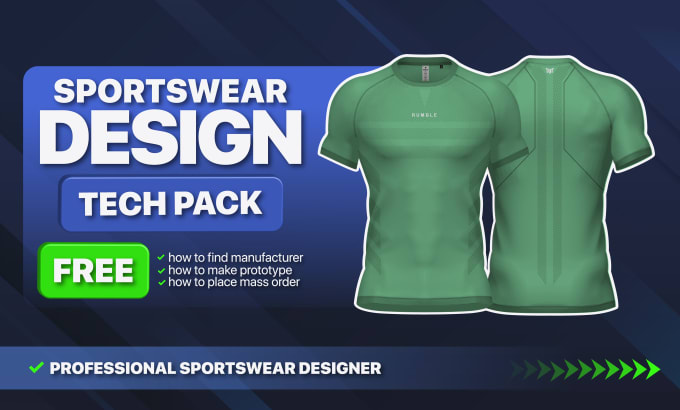 Gig Preview - Design sportswear and create tech pack for your brand