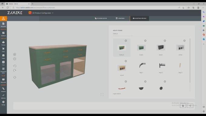 Gig Preview - Do 3d furniture product configuration on zakeke