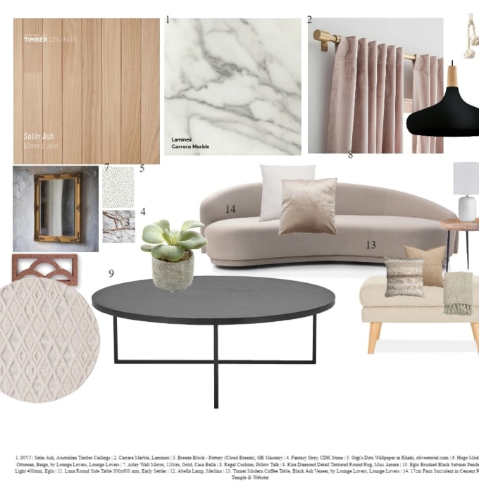 Gig Preview - Create interior design mood boards