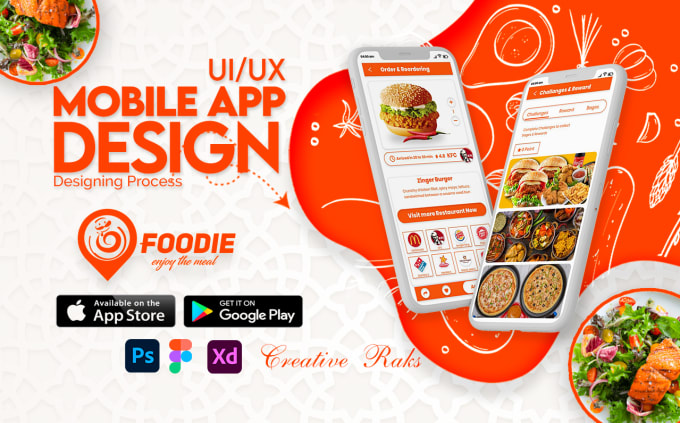 Gig Preview - Do IOS android food mobile app design UI UX in figma and adobe xd