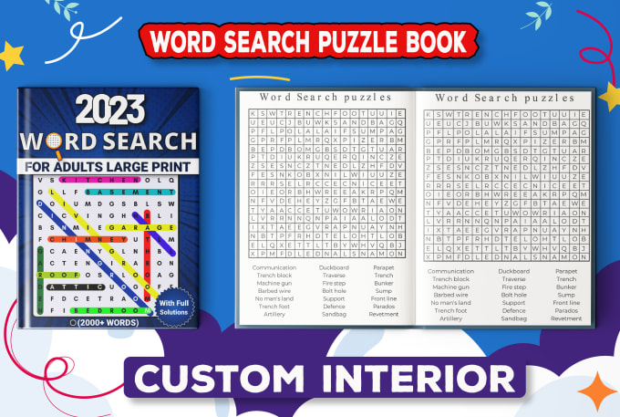 Gig Preview - Create niche based custom word search puzzles books for amazon KDP