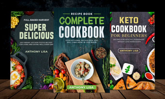 Gig Preview - Design unique custom cookbook, recipe, ebook, kindle and book cover design