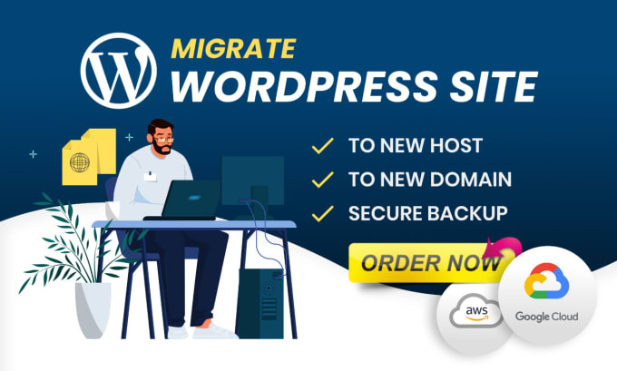 Gig Preview - Move, migrate, or transfer wordpress or another website to the new hosting