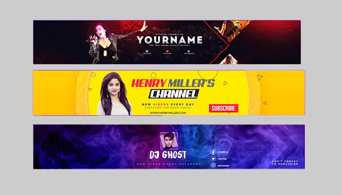 Gig Preview - Design banner youtube channel art cover design