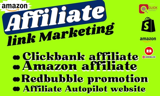 Gig Preview - Do clickbank affiliate link marketing clickbank sales funnel redbubble promotion