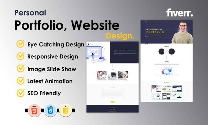 Gig Preview - Build a responsive personal portfolio website in wordpress or HTML CSS bootstrap