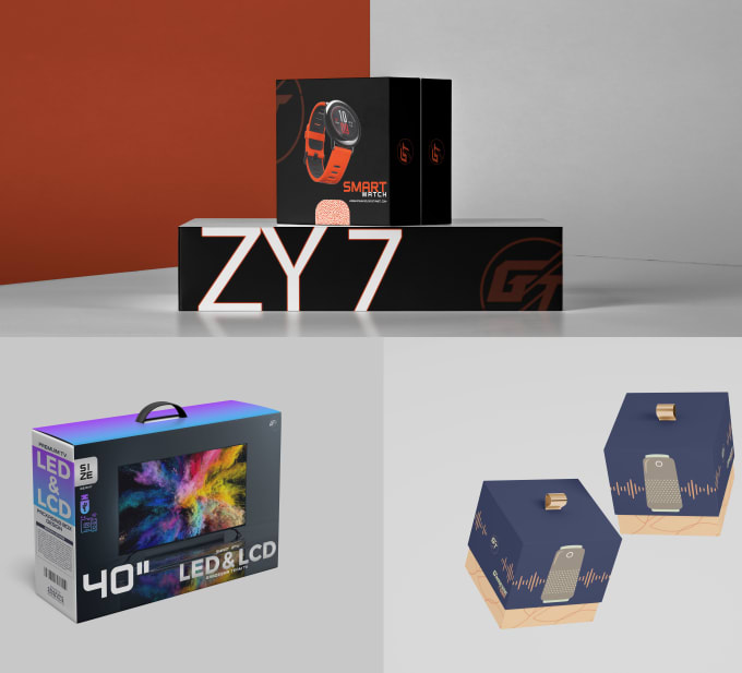 Gig Preview - Design premuim tech product packaging,box or label