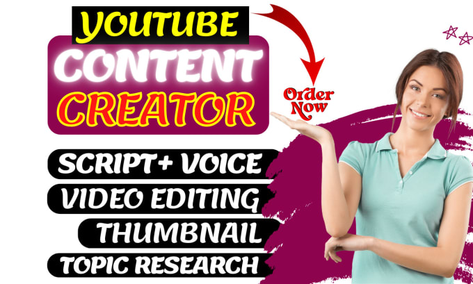 Gig Preview - Be your youtube content creator and video editor