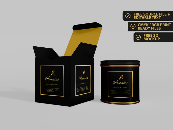 Gig Preview - Minimal candle label, candle logo and product label design