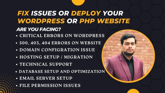 Gig Preview - Fix any error or deploy any wordpress, php website on hosting