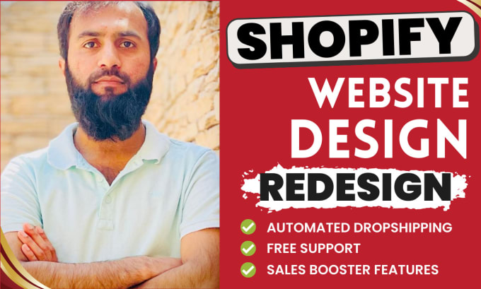 Gig Preview - Do shopify website design and redesign, create shopify dropshipping store design