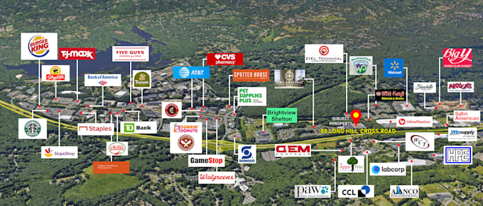 Gig Preview - Design commercial real estate aerial map with logo labels