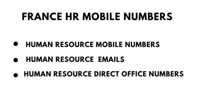 Gig Preview - Collect phone number mobile numbers for france HR people