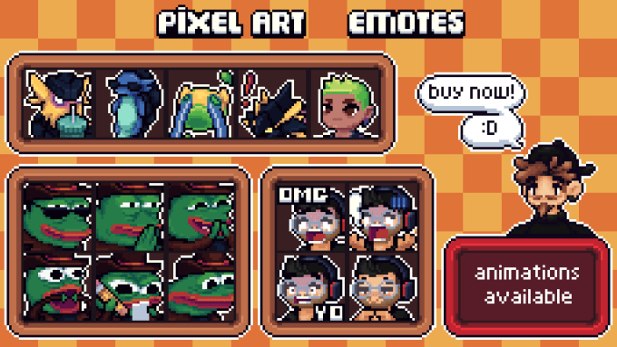 Bestseller - make pixel art emotes and badges for your twitch or discord