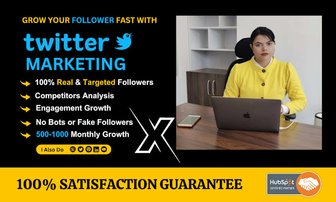 Gig Preview - Do x twitter marketing manually for real, organic followers growth