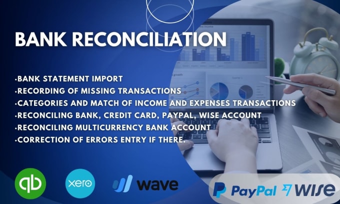 Gig Preview - Do bank and credit card reconciliation using xero, quickbooks