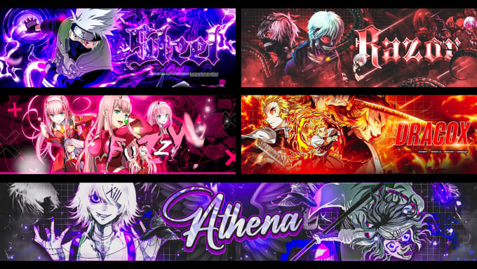 Gig Preview - Design anime banner for youtube, twitch, twitter, facebook