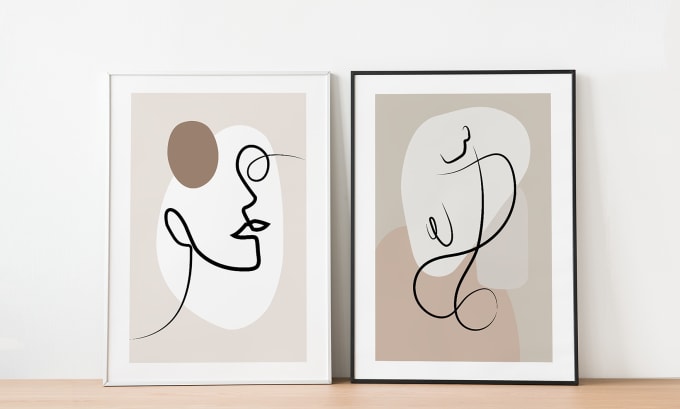 Gig Preview - Design minimalist abstract printable wall art for an etsy shop or home