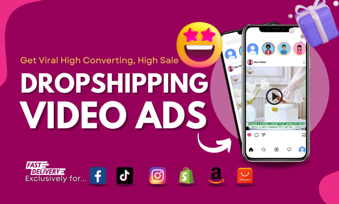 Gig Preview - Create shopify dropshipping video ads, product videos, facebook ads, tiktok ads