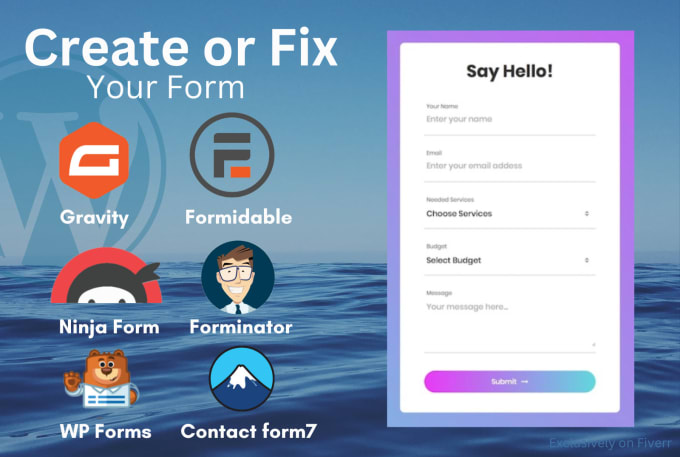 Gig Preview - Create or fix wordpress contact form 7, gravity, ninja form, wpforms