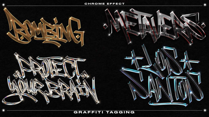 Gig Preview - Design graffiti tagging with chrome effect for your logo