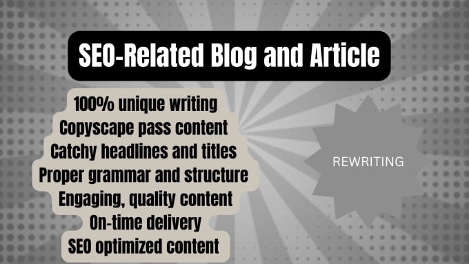 Gig Preview - Write SEO related blogs and articles for your business