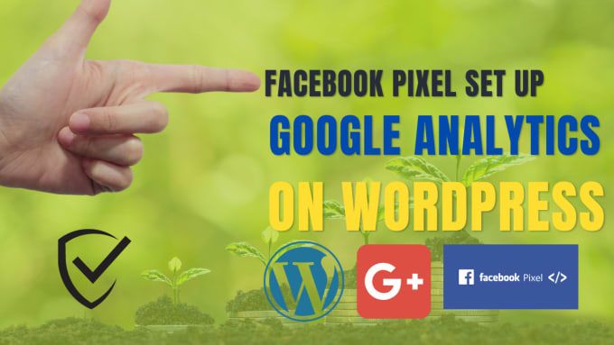 Gig Preview - Setup and install facebook pixel, google analytics for wordpress website