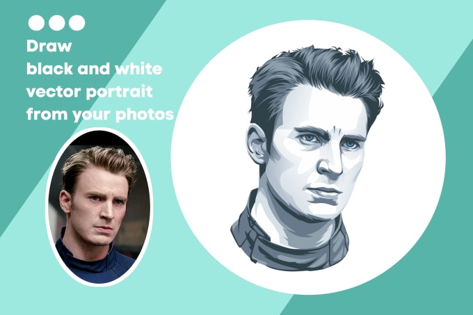 Gig Preview - Draw black and white vector portrait from your photos