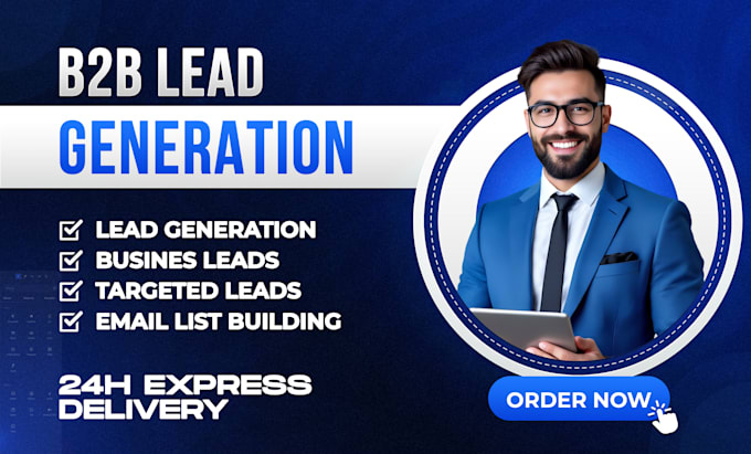 Gig Preview - Do targeted b2b lead generation, prospect email list, and lead generation