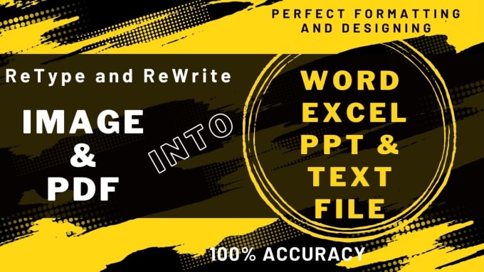 Gig Preview - Retype and rewrite image, PDF into word and excel format