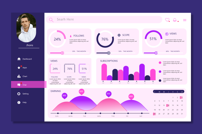 Gig Preview - Do modern mobile app UI UX website design dashboard design