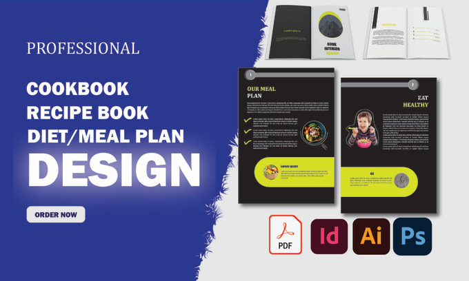 Gig Preview - Design, format modern cookbook, recipe book, diet guide meal planner print ebook