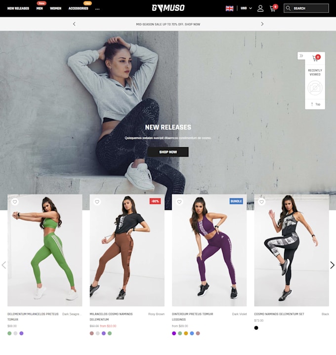 Gig Preview - Design a beautiful fitness store and fitness website