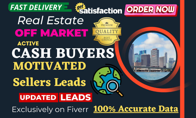 Gig Preview - Provide motivated seller, cash buyer real estate leads with skip tracing