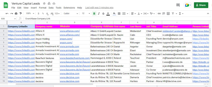 Gig Preview - Do contact list building from different sources