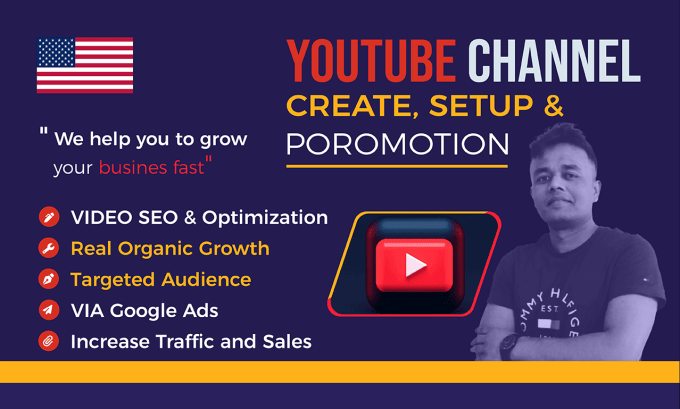 Gig Preview - Do youtube channel create marketing and banner design