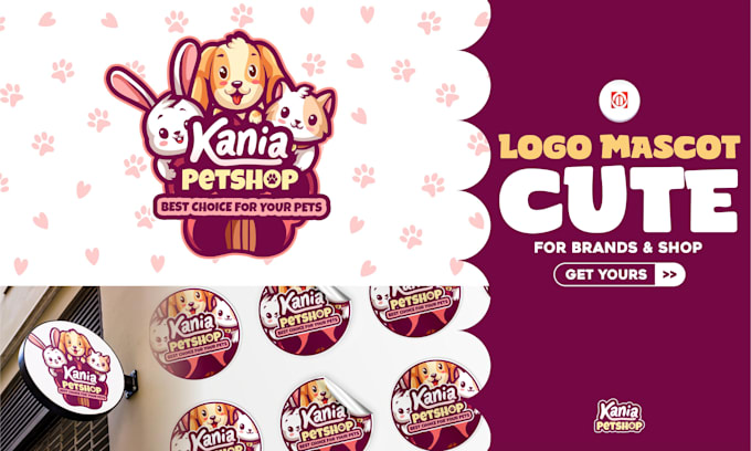 Gig Preview - Design logo animal cute mascot or illustration for brand