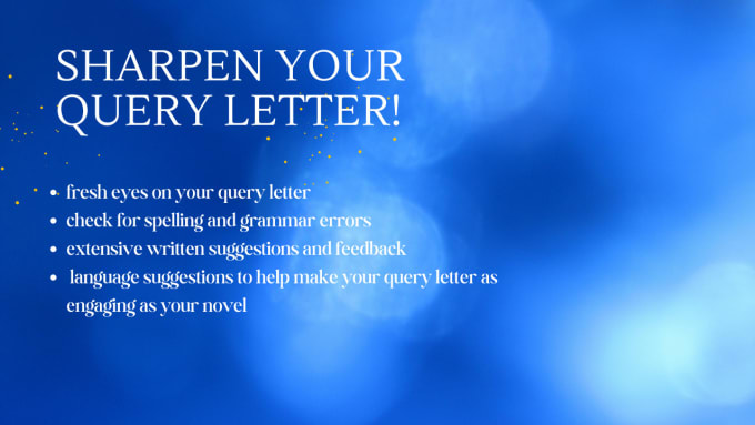 Gig Preview - Critique and edit your query letter for your novel