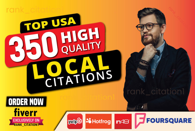 Gig Preview - List your business in top 350 live USA local citations for local SEO