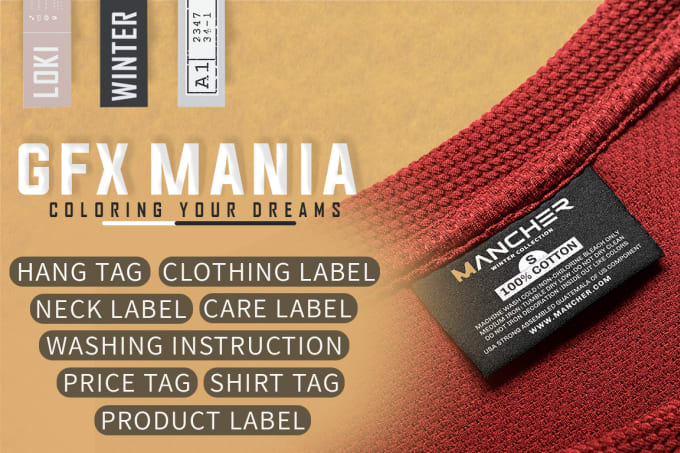 Gig Preview - Design hang tag, clothing label, neck label and care label