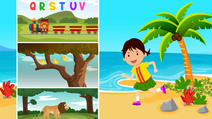 Gig Preview - Create 2d learning cartoon animations for kids