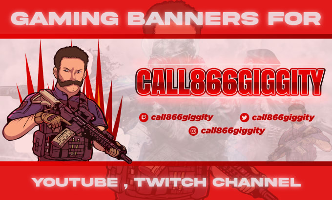 Gig Preview - Design youtube twitch and other gaming platform  banner