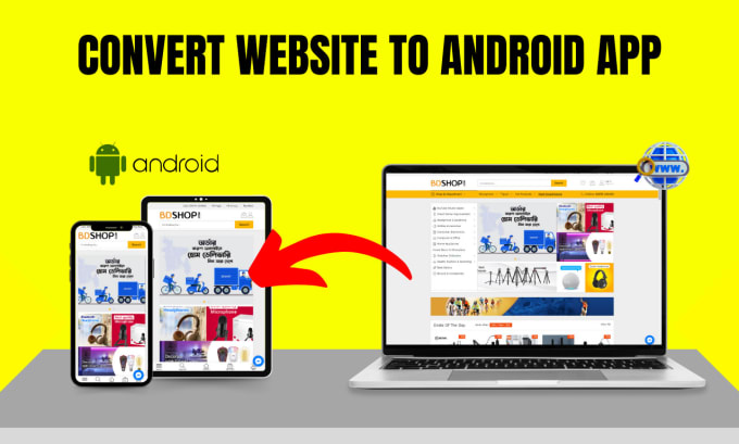 Gig Preview - Convert website to android app using webview