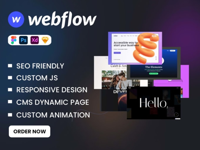 Gig Preview - Design or develop perfect webflow website, figma to webflow, and fix webflow bug