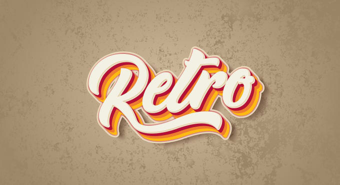 Gig Preview - Design 3d 80s vintage retro typography logo 12hrs