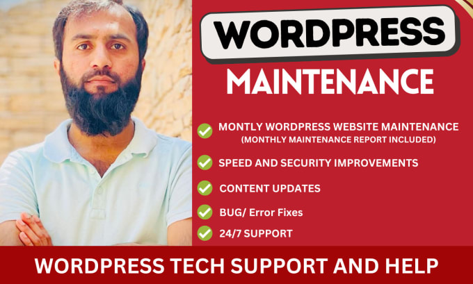 Gig Preview - Do wordpress website maintenance, website updates, wordpress support or help