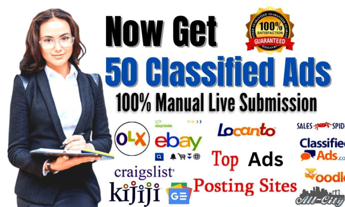 Gig Preview - Post 150 top rated high authority classified ads posting