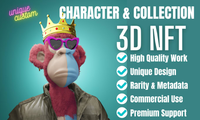 Gig Preview - Design unique 3d nft character for 3d nft collection