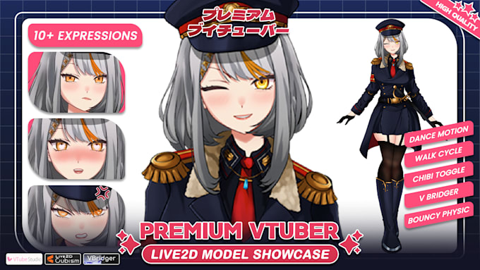 Bestseller - design live2d model, rig and animate for vtuber streamer